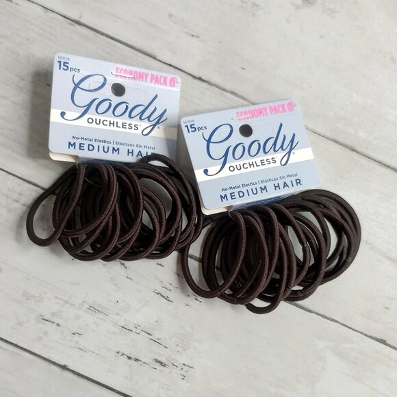 Goody Ponytail Hair Ties Ouchless Elastics Holders Brown Economy Pack Lot - Picture 2 of 7